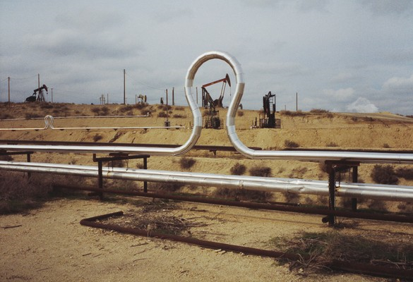 The Cymric Oil Field in Kern County, California, as seen through an expansion loop on a steam pipe. Todd D'Addario