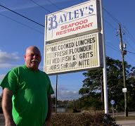 Jimmy Bayley, owner of Bayley's Seafood, half-way between Mobile and Dauphin Island. wbhm.org