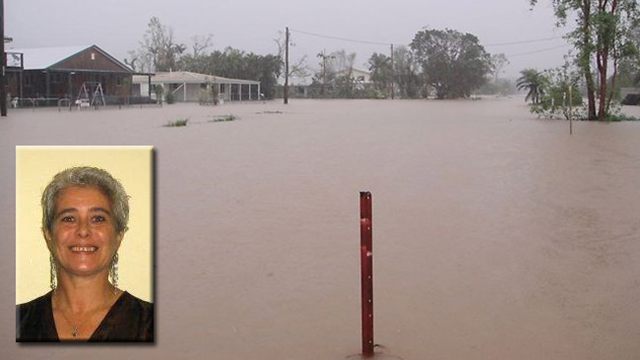 SWAMPED: Flooding in Cardwell of a magnitude not seen for 30 years, according to residents; and (inset) 42-year-old Kuranda woman, Michelle Murray, who drowned in the flood, 8 March 2011. Picture: Lindsay Hallam/supplied Source: The Courier-Mail