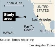 Map of fish study area. Southern California researchers say about 35 percent of fish they collected in the northern Pacific Ocean in 2008 had plastic in their stomachs. The study shows the troubling effect floating litter is having on marine life, the researchers say. Matt Moody, Los Angeles Times / March 10, 2011