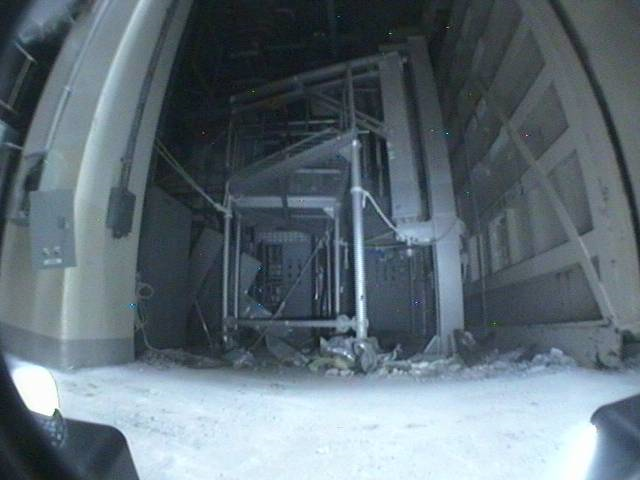 Inside the Reactor Building, Unit 1, Fukushima Daiichi Nuclear Power Station. View around the large equipment service entrance, 22 May 2011. TEPCO