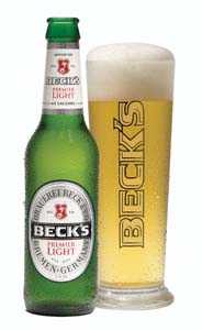 beck's premier light beer bottle image picture label logo lager