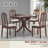 Stół Leroy<br />wymiary   106-140/106/75 <br />drewno lite czeresnia antyczna
