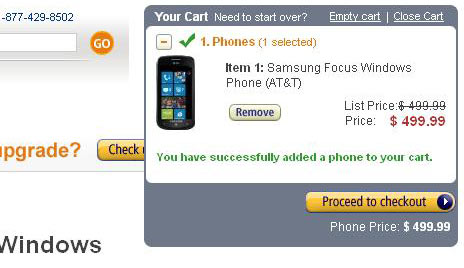 Samsung Focus No Plan 499