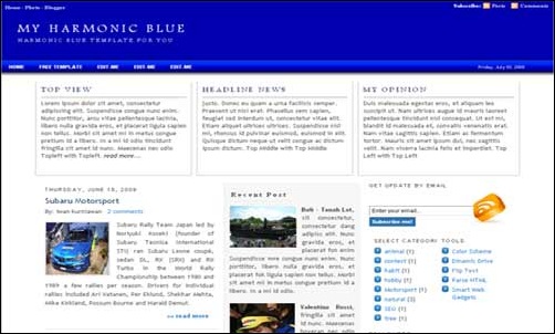 Harmonic Blue template