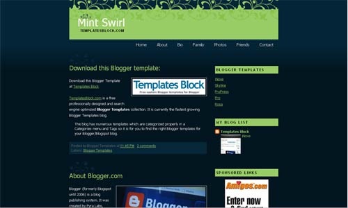 Mint Swir blogger template