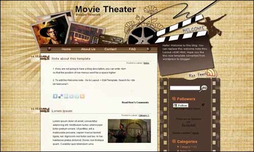Movie Theater Blogger Template