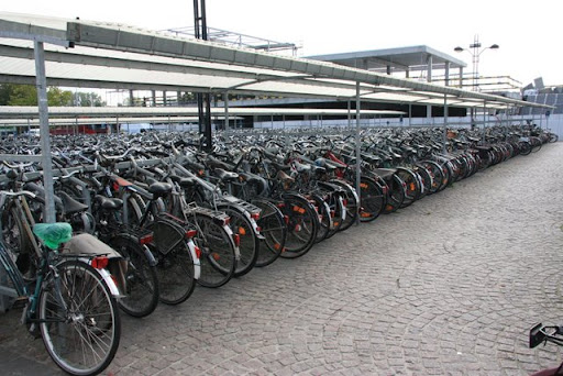 Bike rack at Bruges train station