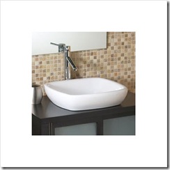 Classically Redefined Square Semi-Recessed Ceramic Vessel Sink