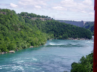 Looking upstream (towards falls) at the bend.