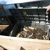 Organic waste from the greenhouse is composted in this worm bin. These worms, after eating the organic produce are fed to fish that live in the water tank which feeds all of the plants. These fish enrich the water with their nutrient-rich waste, thanks to the worms! This is just one of the methods that the Science Barge uses to maintain a closed system.