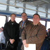 Groundwork Executive Director Rick Magder, City Council President Chuck Lesnick, and Groundwork Deputy Director Curt Collier on the Water Taxi.