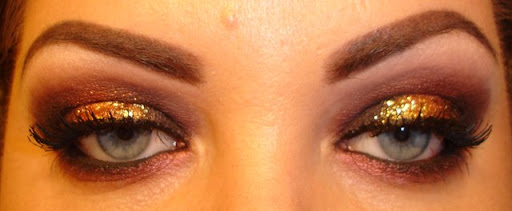 MAC Gold Glitter with Sketch eyeshadow
