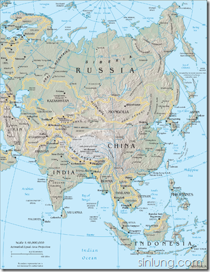look east Asia-map