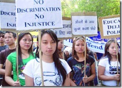 delhi protest northeast students