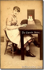 Mass producing cigarettes wasn't possible until the 1881 invention of the Bonsack cigarette making machine. James Albert Bonsack revolutionized the cigarette industry virtually overnight. The nimble fingers that handrolled cigarettes could produce just four a minute. Even with a large staff of over 500 cigarette-girls, production was painfully slow. The remarkable Bonsack machine made up to 120,000 cigarettes during a ten hour work day, and was consider the most important tobacco invention of the 19th Century. Many of the women that Bonsack's machine replaced, continued their employment as cigarette making machine operators.