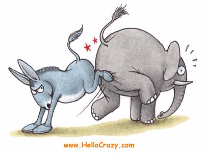 elephant and donkey