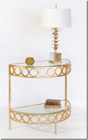 worlds away two tier ring console in gold