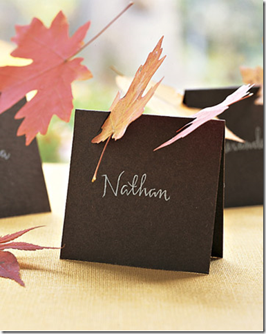 thanksgiving leaf place cards diy