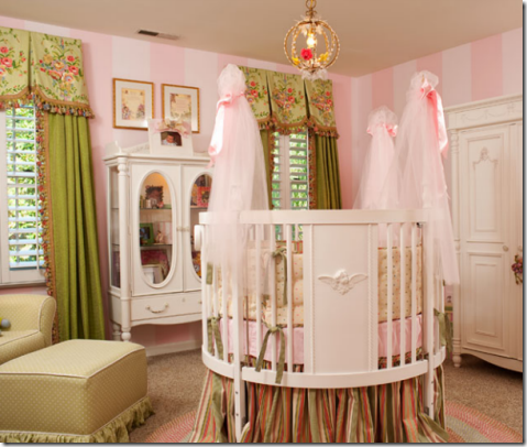 pink green nursery fairies