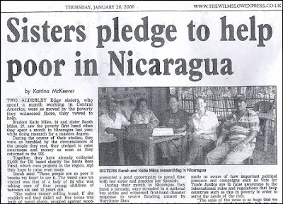 Sister pledge to help poor in Nicargua