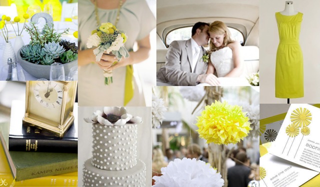Summer Wedding Colors: Grey and Chartreuse