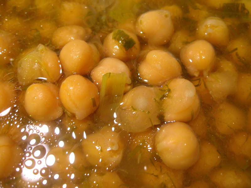 Chickpea and scallion soup close up, can you tell who the star of this dish is?