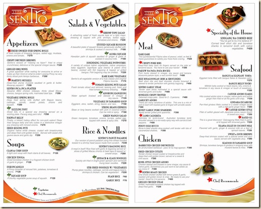 Sentro Menu Sentro Menu