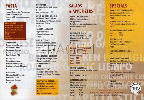 Niro Menu 2