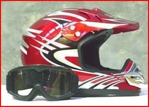 Cheap Red Motocross Helmet For Sale with Goggles