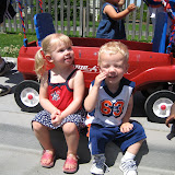Waiting for the parade with Amy Lynn