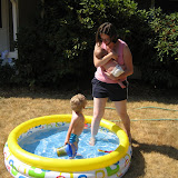 Yep, Reid got his feet dipped in the water. Instant scream!