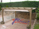 Toldo patio guias con estructura y doble porteria