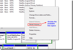 shrink partition