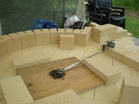 Rough layout for soldier course of the dome.  Ours will sit on top of the floor.