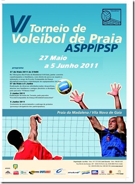 Cartaz V Torneio de Voleibol de Praia ASPP-PSP