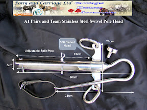 Horse Carriage Pair Team Pole Head Model A1