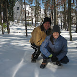 The snow was so icy, our feet barely sank into it.