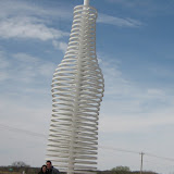 In front of the giant soda bottle at Pop's Soda Shop on Rt. 66 -- about 30 miles outside of Oklahoma City.