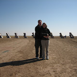 D&K at “Cadillac Ranch”  -- a very odd roadside attraction made up of 10 half-buried old Cadillacs