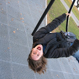 Katie stops to swing and get a good view of the mountains.