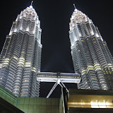 Outside the Petronas Towers -- among the tallest buildings in the world!