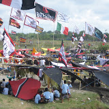Different teams await their turn at the Kite Festival in Sanur