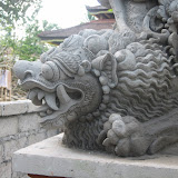 At a temple near our hotel in Ubud.