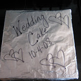 We pulled the cake out of the freezer for our 1 year anniversary!