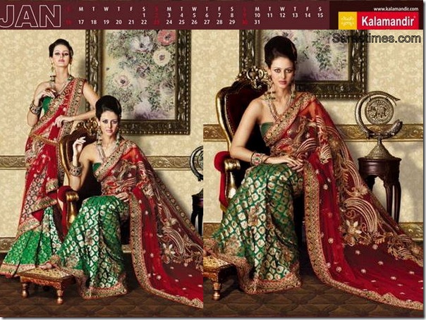 Red_Green_Designer_Kalamandir_Saree