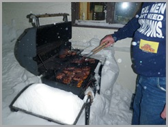 grill in snow