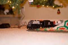 train under tree