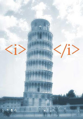 Torre de Pizza em itálico