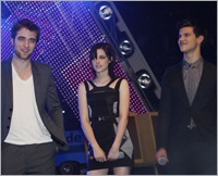 Robert Pattinson, Kristen Stewart, Taylor Lautner, the cast of 'Twilight Saga: New Moon' attends the annual HBV Jugendtreff concert event at Olympiahalle Muenchen. Munich, Germany - 14.11.2009 Credit: WENN.com